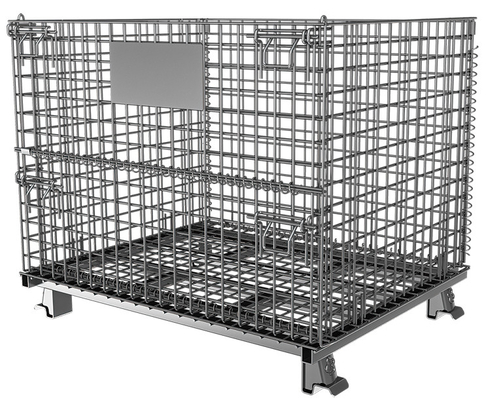 1200mm Large Steel Wire Mesh Containers Heavy Duty Collapsible With Half Drop Gate