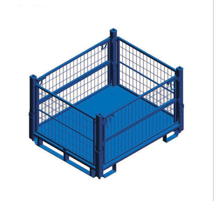Industrial Collapsible Mesh Pallet Box Returnable 4 Stacking Layers
