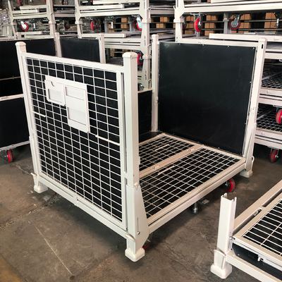 Save Space Q235 4 Stacking Layer Mesh Pallet Box Loading Capacity 1000kg