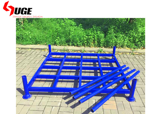 3  Layer Foldable Tire Rack Blue Powder Coating Loading Capacity 1000kg