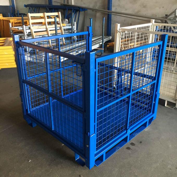 Industrial Collapsible Mesh Pallet Box Returnable 4 Stacking Layers