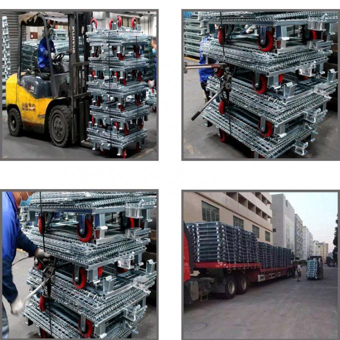 Heavy Duty Rigid Wire Mesh Container 800KG Loading Capacity Foldable Type